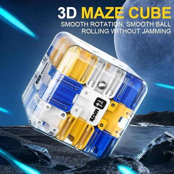 3D Rolling Ball Maze Cube Large Labyrinth Puzzle Plastic Playing Engaging Brain Teaser Toy Ages 2+ view 3