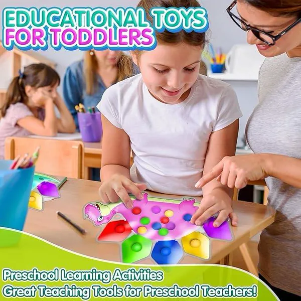 Dinosaur Color Sorting Sensory Toys Stocking Stuffers Montessori Toys Fine Motor Skill Game Learning Activities Calm Down Fidget view 4