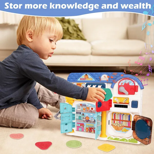Busy Board for Toddlers Montessori Locks Toys Baby Music Toys Sensory Fidgets Latches Board Activity Board for Fine Motor Skills view 2