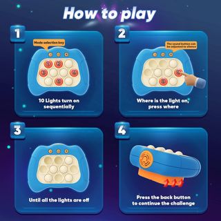 Quicks Push Game Electronic Pop Light up Game for Kids Push Puzzle Pop Sensory Fidgets Toy Puzzle Fidgets Game Toys - Pop It