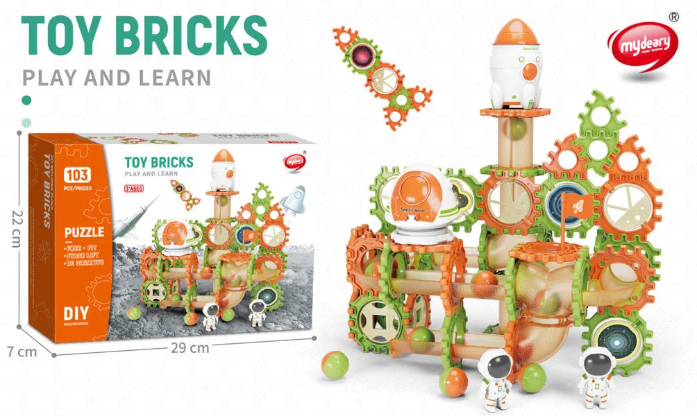 DIY STEM Educational Building Blocks Marble Run Maze Race Track Toys Space Building Blocks Set view 2