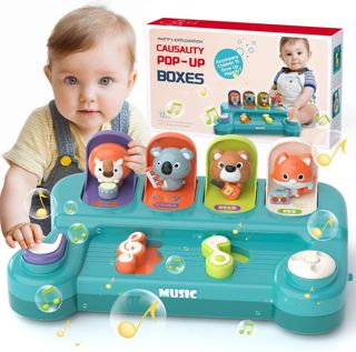 Baby Sensory Montessori Toy Animals Effect Interactive Pop Up With Music Toy For Interactive Play