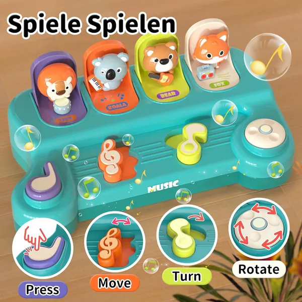 Baby Sensory Montessori Toy Animals Effect Interactive Pop up with Music Toy for Interactive Play view 4
