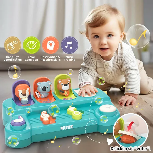 Baby Sensory Montessori Toy Animals Effect Interactive Pop up with Music Toy for Interactive Play view 5