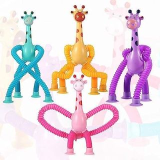 Telescopic Suction Cup Giraffe Toy Funny Pops Tubes Sensory Educational Fidget Toys Pack Anxiety Plastic the supplier for