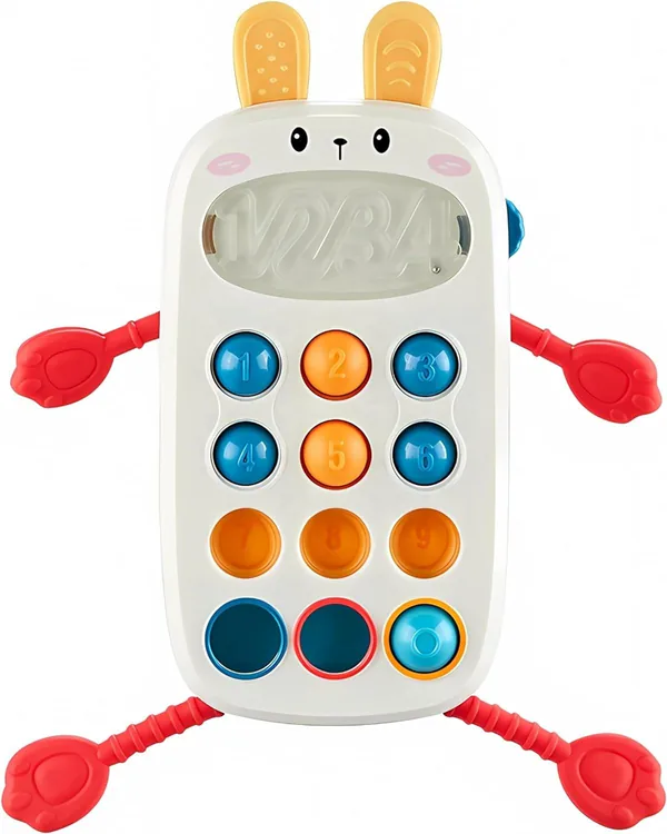 Pull String Fidgets Sensory Toys for Toddlers Learning Educational Infant Rabbit Mobile Phone Toy Toys 6-12 Months