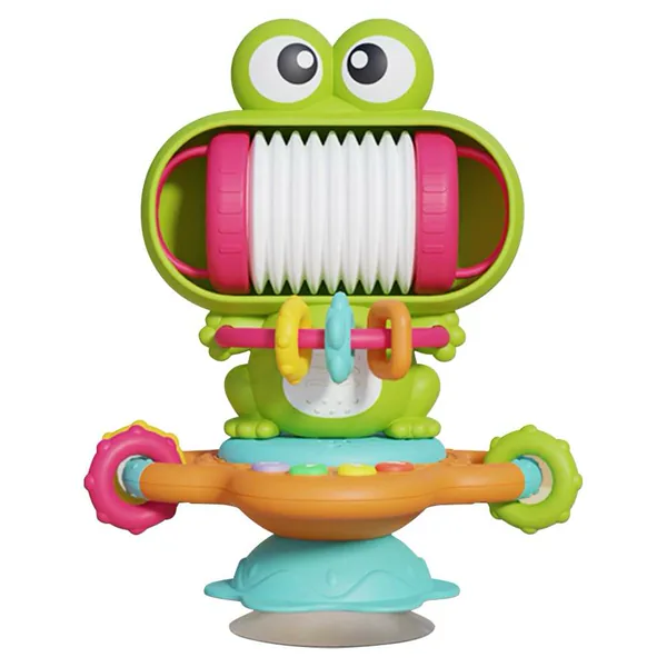 Infant Baby High Chair Toy Frog Interactive Baby Sensory Toys Montessori Educational Toys with Suction Cup and Music