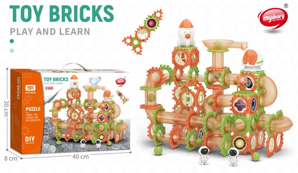 DIY STEM Educational Building Blocks Marble Run Maze Race Track Toys Space Building Blocks Set view 3