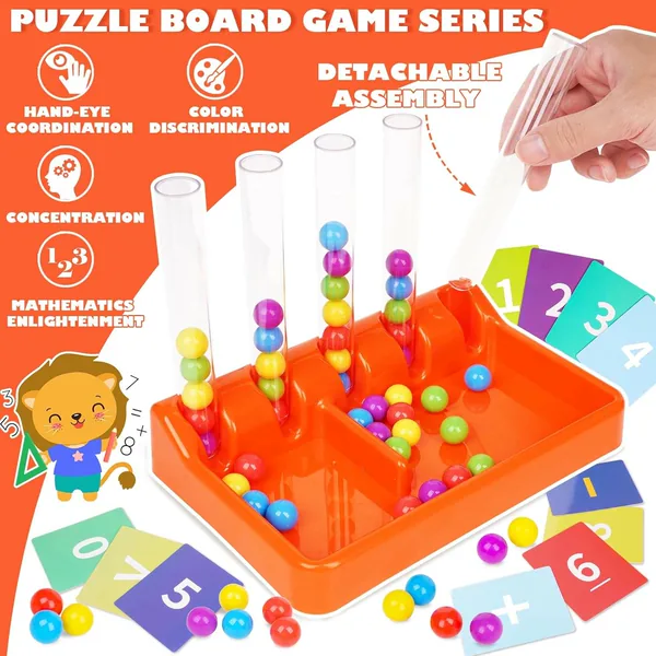 NEW Educational Interactive Rainbow Bead Matching Stacking Color Sorting Toys view 6