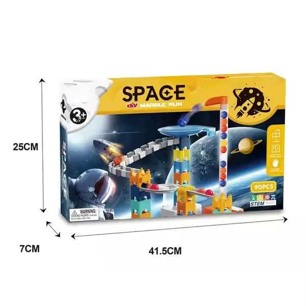 80Pcs Marble Run Toy Educational DIY Space Marble Race Track Set Construction Maze Building Block Toy Set for Kids view 5
