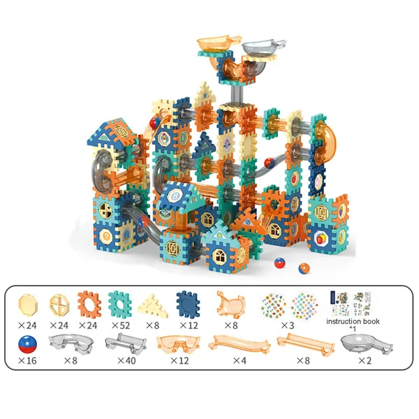 246 Pcs Marble Maze Game Building Blocks Kit STEM Educational Marble Race Track DIY Marble Runs Blocks for Kids view 5