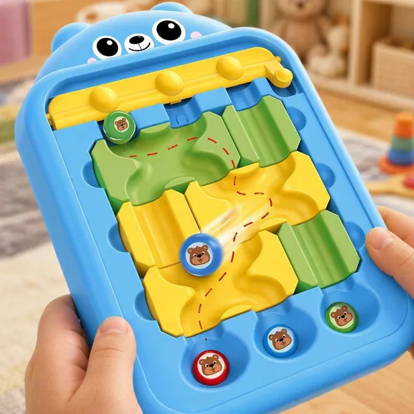 Cute Bear Maze Ball Puzzle Game 11 Pcs Magnetic Rolling Bead Logic Board Toy Educational Toy for Kids view 4