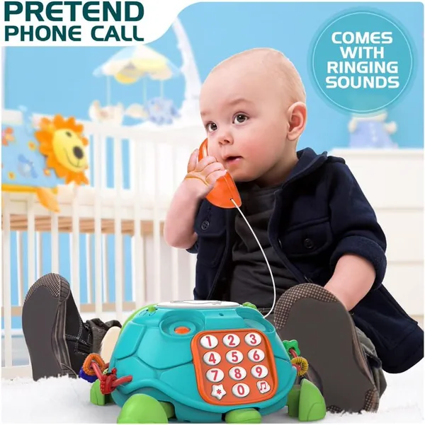 Baby Educational Toys Telephone Interactive Turtle Learning Toys Musical Turtle Crawling Baby Toys With Lights & Sounds view 6