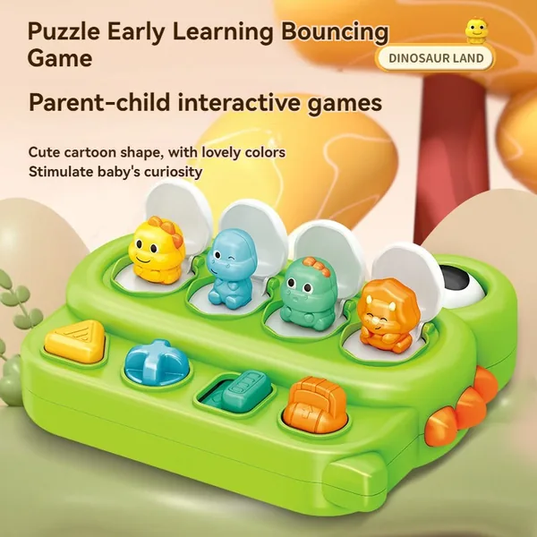 New Interactive Game Montessori Baby Sensory Toy Pops up Game With Music Light-up Toy Pressing Dinosaurs Game for Kids view 4