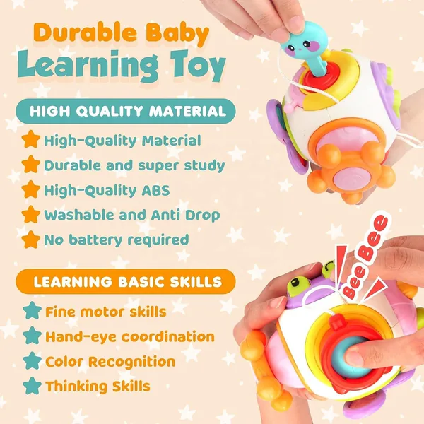 Busy Cube for Toddlers Sensory Board Cube Toy for Baby Montessori Toys Educational Activity Cube view 6
