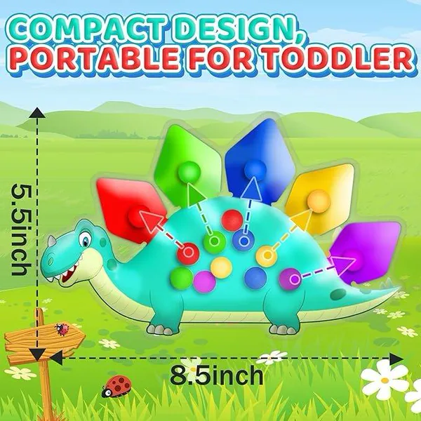 Dinosaur Color Sorting Sensory Toys Stocking Stuffers Montessori Toys Fine Motor Skill Game Learning Activities Calm Down Fidget view 2