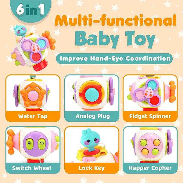 Montessori Toys for Baby Sensory Learning Resources Car Activities Sensory Busy Fidgets Cube Board Travel Toy for Toddlers view 4