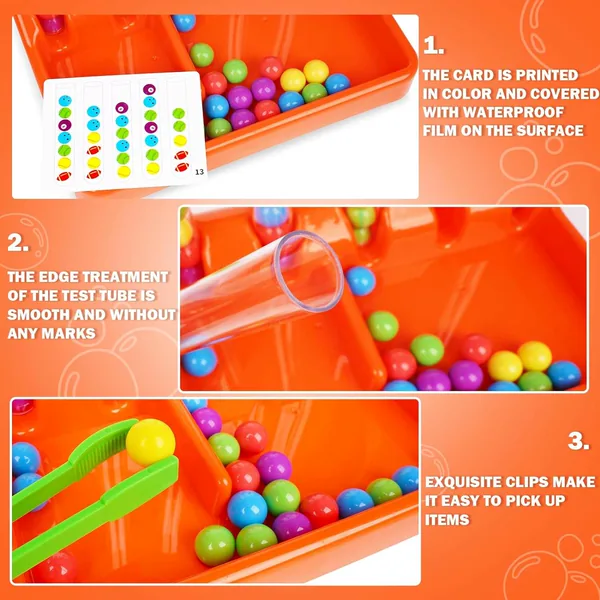 NEW Educational Interactive Rainbow Bead Matching Stacking Color Sorting Toys view 3