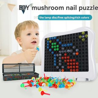 3D Mushroom Nail Glow Board DIY Educational Plug-in Toy LED Night Light Board Children's Stress Relief Toy - Stress Ball