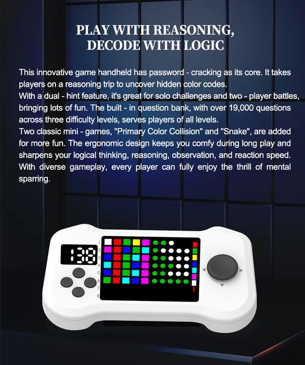 Handheld Games for Kids Toys Educational Brain Teaser Puzzle Intelligent Password Machine AI Toys for Kids