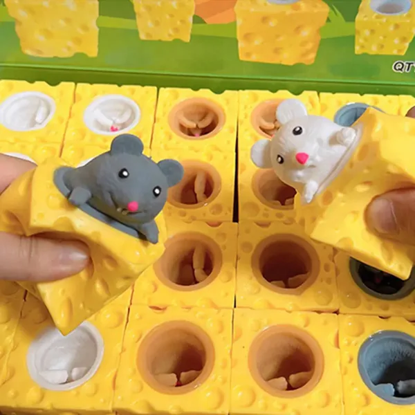 Squeeze Mouse Cheese Block Squeeze Anti-stress Toy Hide and Seek Figures Stress Relief Fidgets Toys - Squishy & Squeeze T