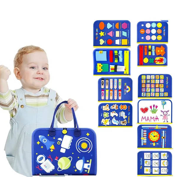 12 Pages Busy Book Sensory Toy Help with Early Education Learning and Developing Motor Skills Perfect Felt Busy Board view 3