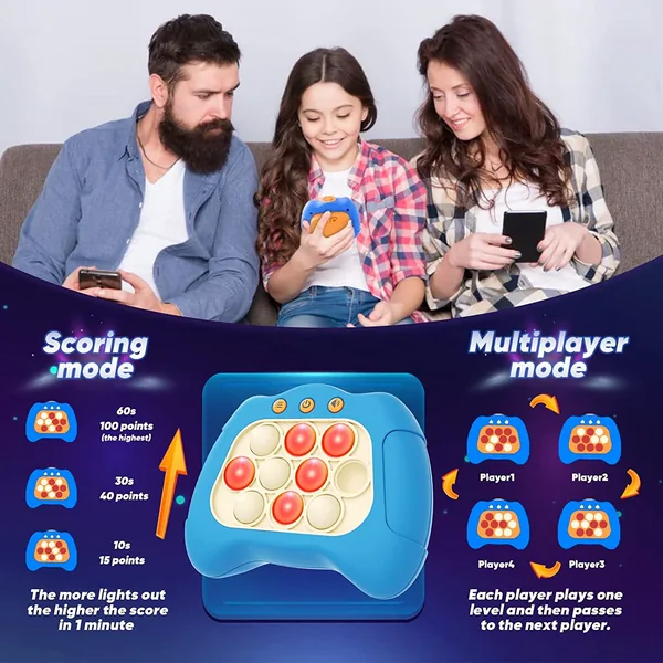 Quicks Push Game Electronic Pop Light up Game for Kids Push Puzzle Pop Sensory Fidgets Toy Puzzle Fidgets Game Toys view 6
