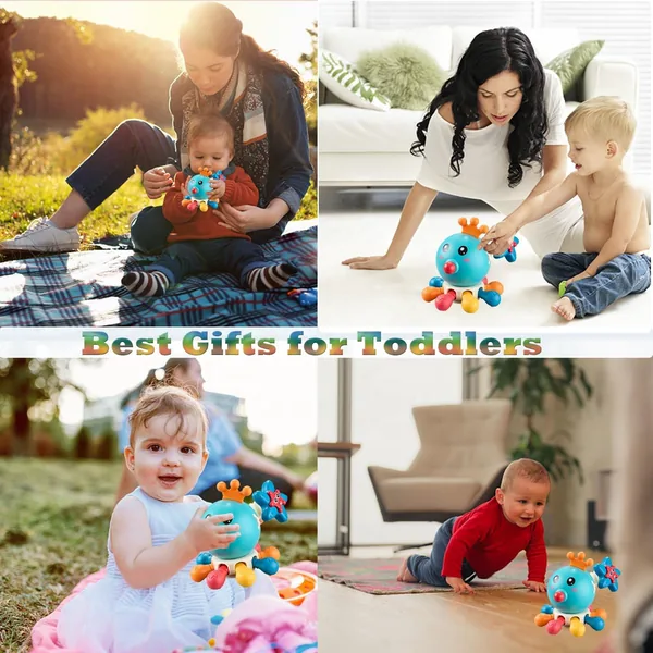 Montessori Toys for Babies Sensory Pull String Finger Squeeze Octopus Toy Sensory Learning Educational Toys for Kids view 5
