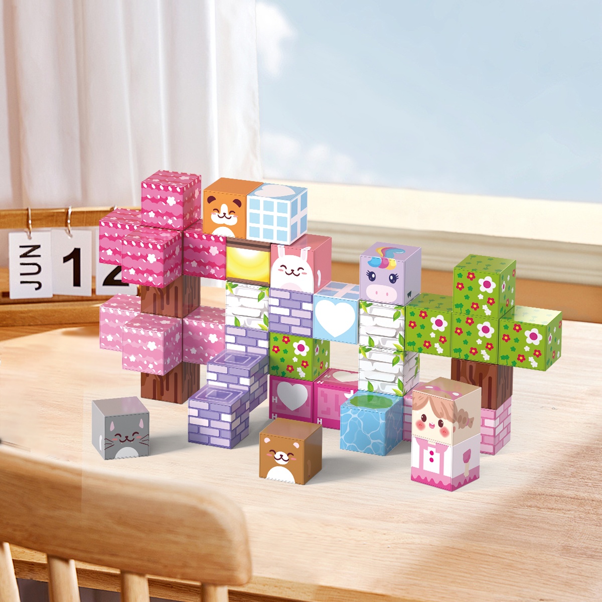 40pcs Magnetic Building Blocks Stacking Toys for Kids Learning Magnet Cube Toys 20mm Montessori STEM Magnetic Blocks Set view 3