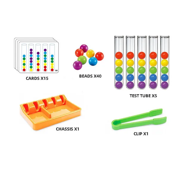 NEW Educational Interactive Rainbow Bead Matching Stacking Color Sorting Toys view 8