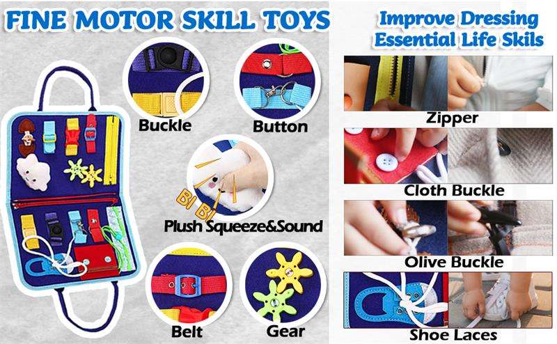 Factory 8 in 1 Toddler Busy Board Montessori Busy Board Sensory Toys Educational Activities Busy Board for Toddlers view 4