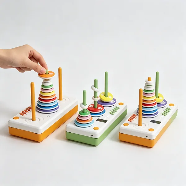Smart Electronic Tower of Hanoi Logic Puzzle Brain Teaser Thinking Game STEM Educational Toy for Kids Adults Gift view 2