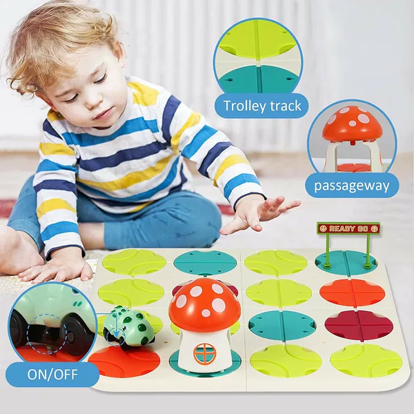 Kids DIY Track Maze Toy with Dinosaur Cars Light Sound Educational Puzzle Play Set for Boys Girls view 3