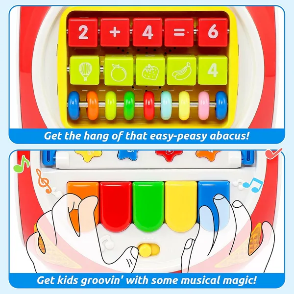6 in 1 Busy Learning Shape Sorter Toy with Music Keyboard Sound Light-up Toys Early Educational Baby Sensory Toy view 3